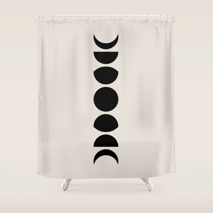 Minimal Moon Phases III Shower Curtain Gallery Image 1