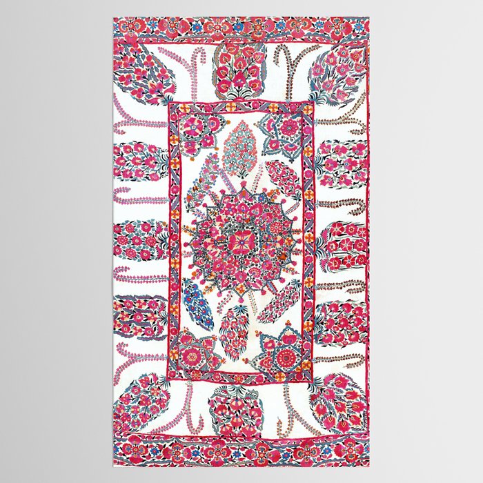 Samarkand Suzani  Antique Uzbekistan Embroidery Print Tablecloth Gallery Image 2