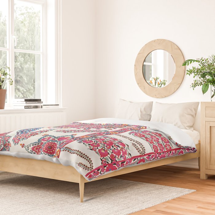 Samarkand Suzani  Antique Uzbekistan Embroidery Print Duvet Cover Gallery Image 2
