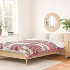 Samarkand Suzani  Antique Uzbekistan Embroidery Print Duvet Cover Gallery Image 2
