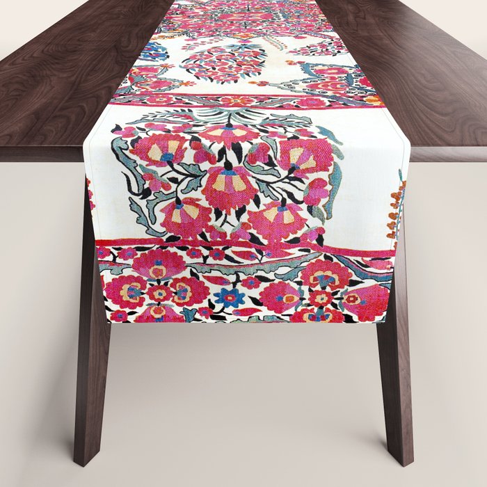 Samarkand Suzani  Antique Uzbekistan Embroidery Print Table Runner Gallery Image 1