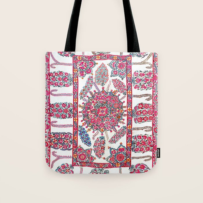 Samarkand Suzani  Antique Uzbekistan Embroidery Print Tote Bag Gallery Image 1