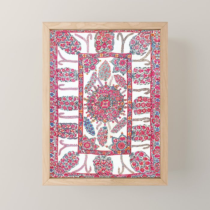 Samarkand Suzani  Antique Uzbekistan Embroidery Print Mini Art Print Gallery Image 1