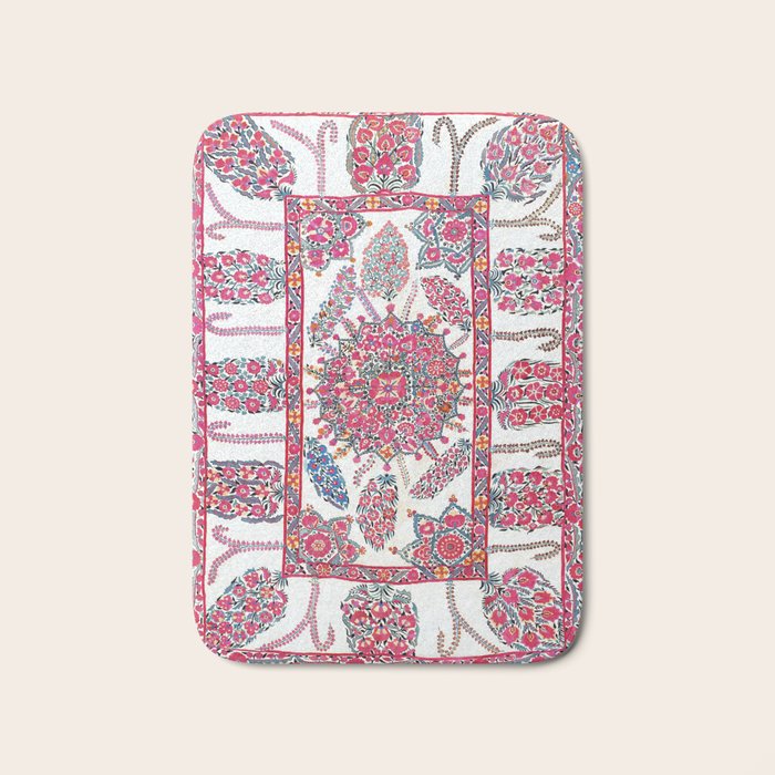Samarkand Suzani  Antique Uzbekistan Embroidery Print Bath Mat Gallery Image 1
