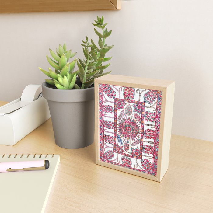 Samarkand Suzani  Antique Uzbekistan Embroidery Print Mini Art Print Gallery Image 2