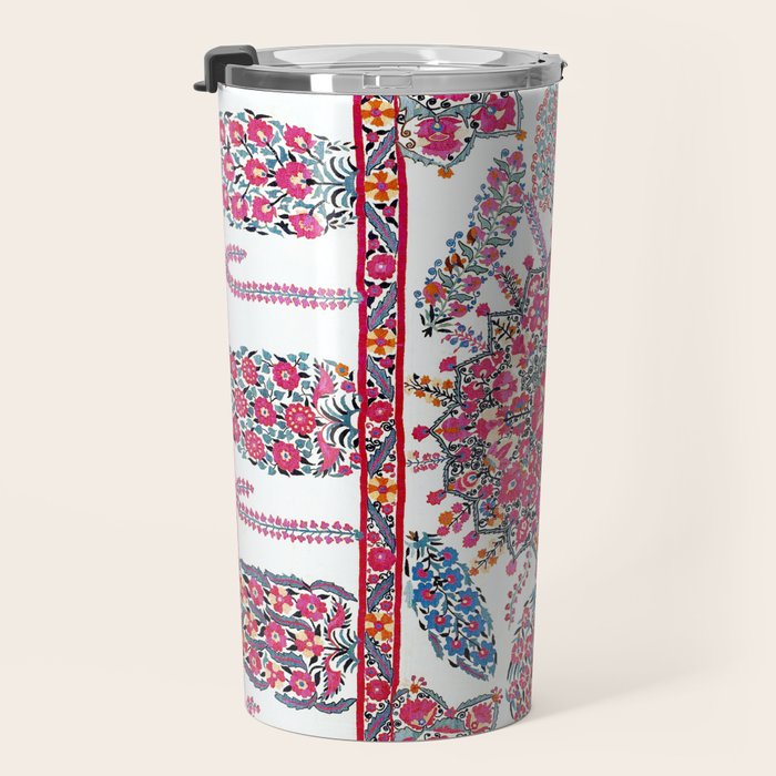 Samarkand Suzani  Antique Uzbekistan Embroidery Print Travel Mug Gallery Image 3