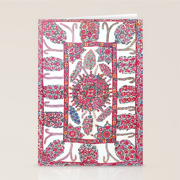Samarkand Suzani  Antique Uzbekistan Embroidery Print Stationery Card Gallery Image 1