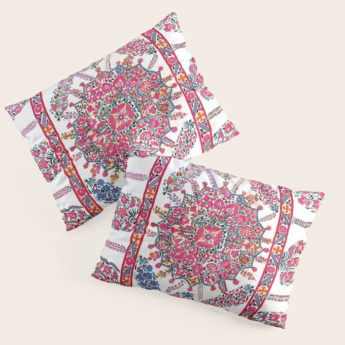 Samarkand Suzani  Antique Uzbekistan Embroidery Print Pillow Sham Gallery Image 1