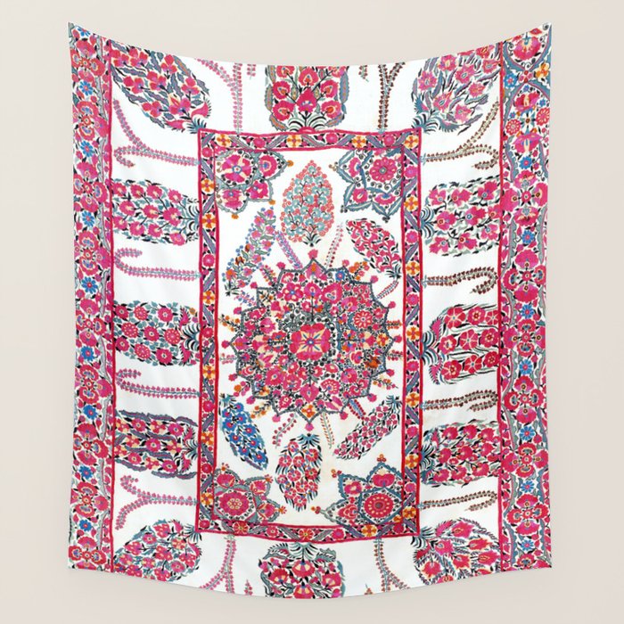 Samarkand Suzani  Antique Uzbekistan Embroidery Print Wall Tapestry Gallery Image 4