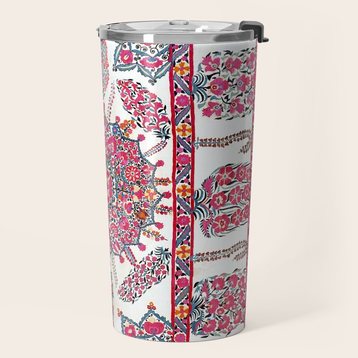 Samarkand Suzani  Antique Uzbekistan Embroidery Print Travel Mug Gallery Image 2