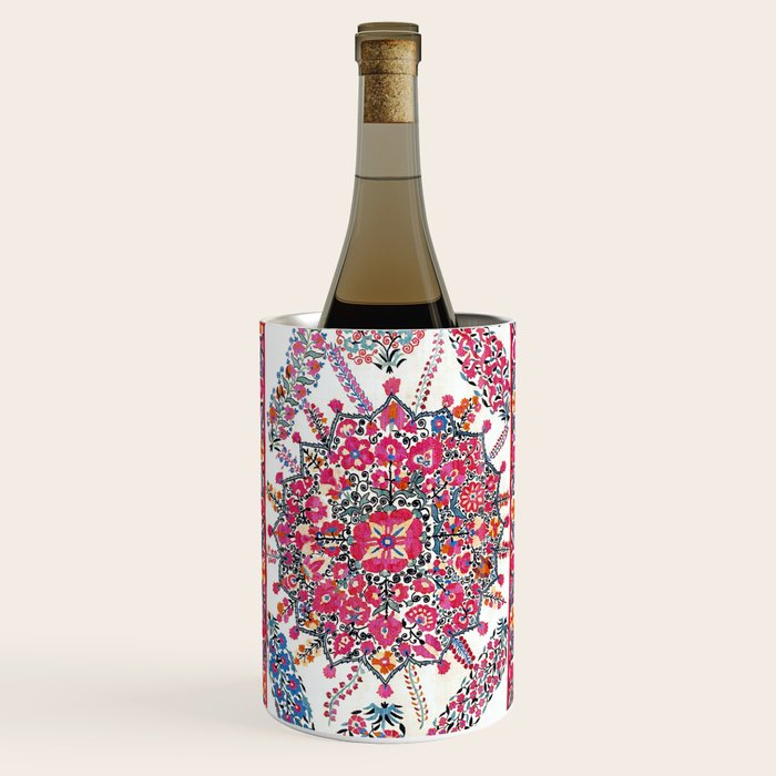 Samarkand Suzani  Antique Uzbekistan Embroidery Print Wine Chiller Gallery Image 1