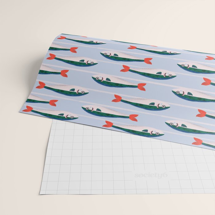 Large Sardines Pattern Wrapping Paper Gallery Image 2