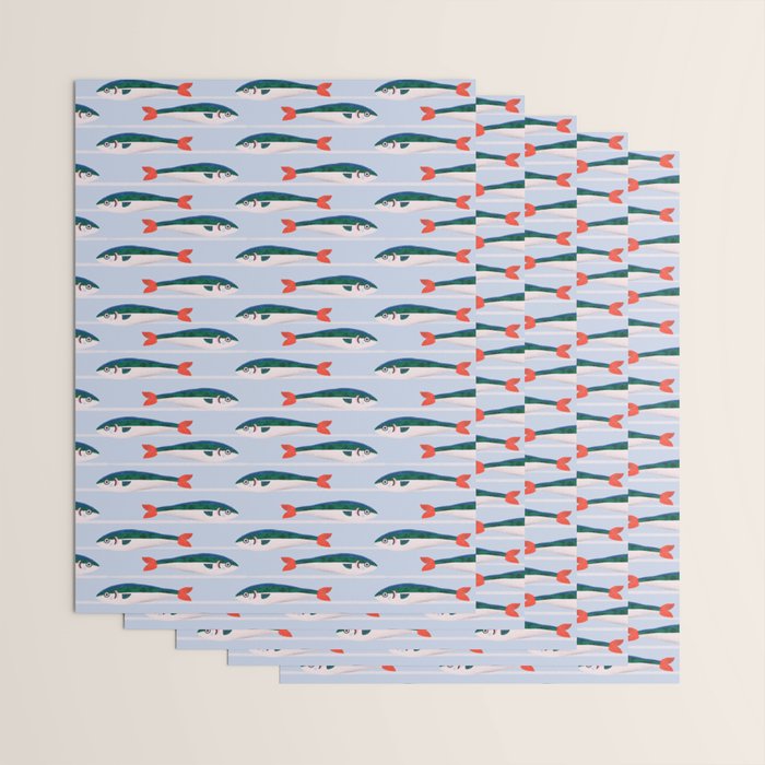 Large Sardines Pattern Wrapping Paper Gallery Image 3