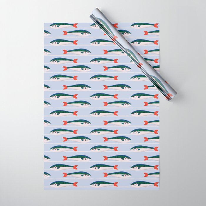 Large Sardines Pattern Wrapping Paper Gallery Image 1