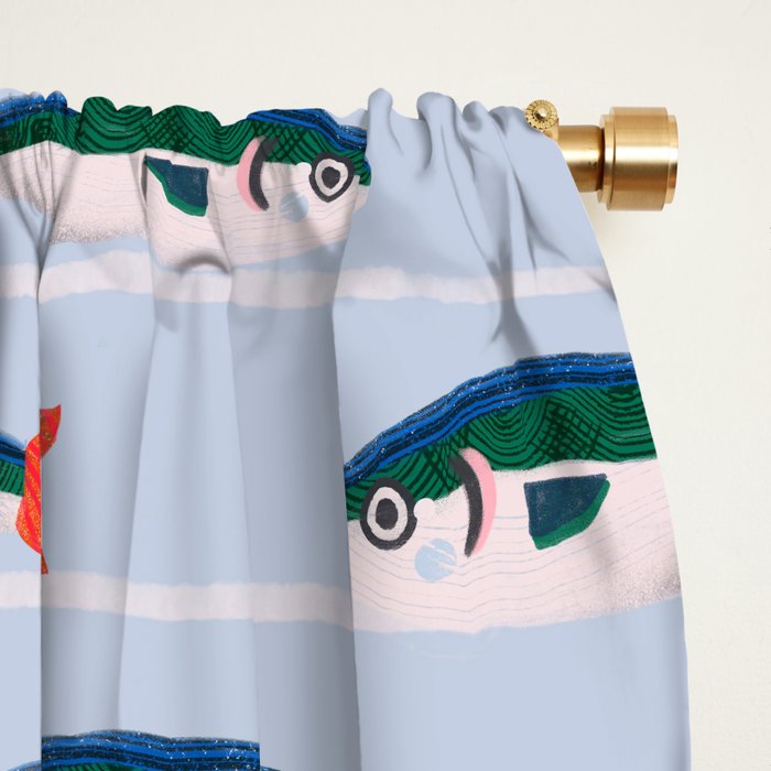 Large Sardines Pattern Window Curtain Gallery Image 2