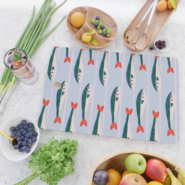 Large Sardines Pattern Cutting Board Gallery Image 2