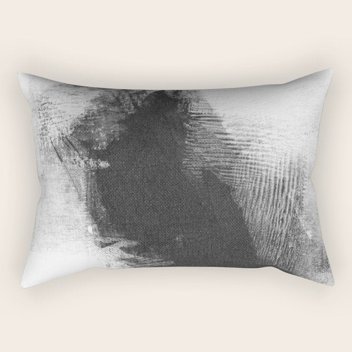 Black and White Minimalist Abstract Painting âDelve 4â Rectangular Pillow Gallery Image 2