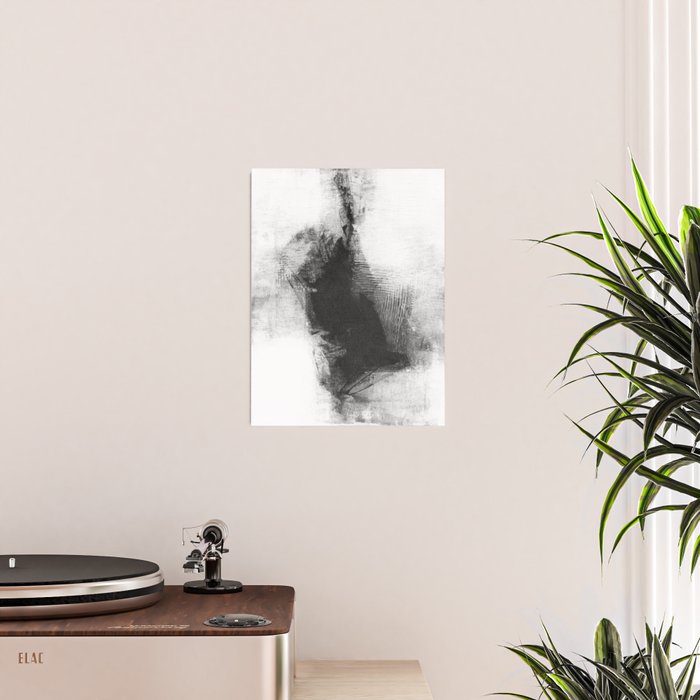 Black and White Minimalist Abstract Painting âDelve 4â Poster Gallery Image 2