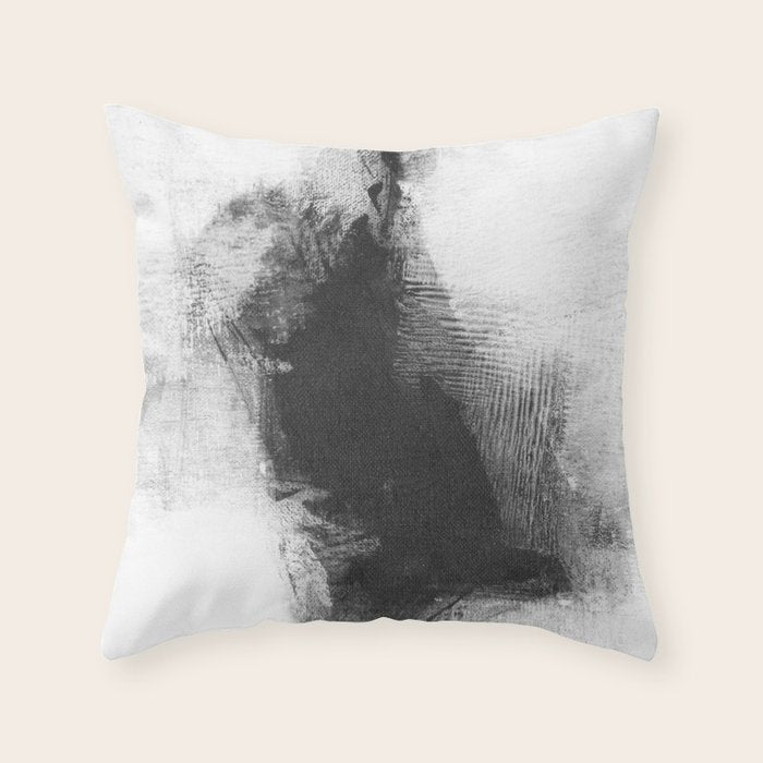 Black and White Minimalist Abstract Painting âDelve 4â Throw Pillow Gallery Image 6