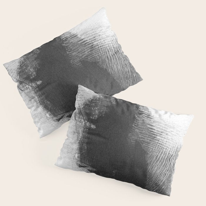 Black and White Minimalist Abstract Painting âDelve 4â Pillow Sham Gallery Image 3