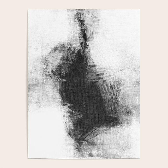 Black and White Minimalist Abstract Painting âDelve 4â Poster Gallery Image 4
