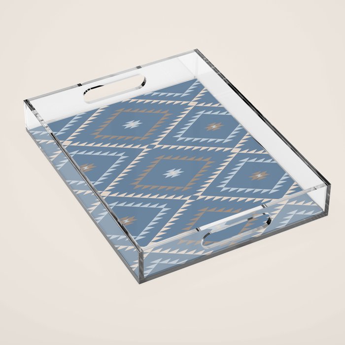 Southwestern Geometric - Denim Nude Acrylic Tray Gallery Image 1