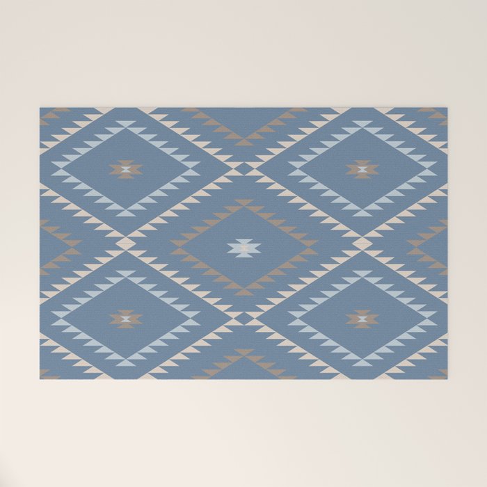 Southwestern Geometric - Denim Nude Welcome Mat Gallery Image 1
