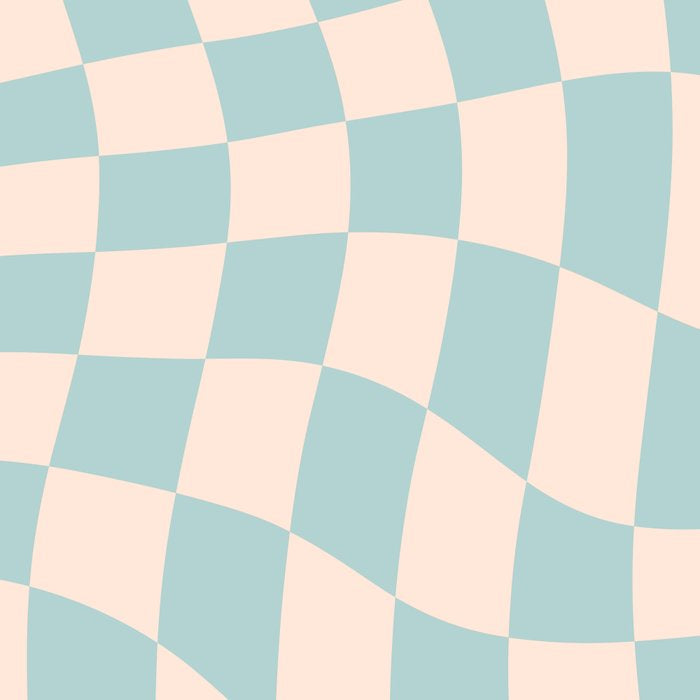 Retro Danish Pastel Light Blue Warped Checkerboard Coffee Mug Gallery Image 2