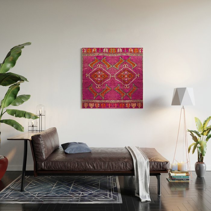 vintage Moroccan carpet Wood Wall Art Gallery Image 2