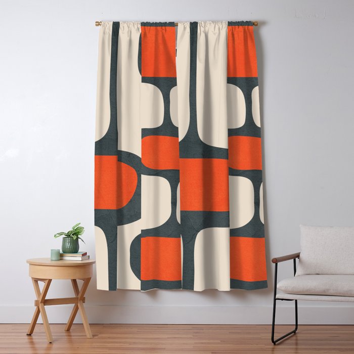 Mid-Century Modern Abstract Art 27 Window Curtain Gallery Image 1