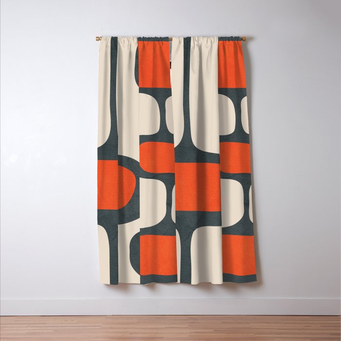Mid-Century Modern Abstract Art 27 Window Curtain Gallery Image 3