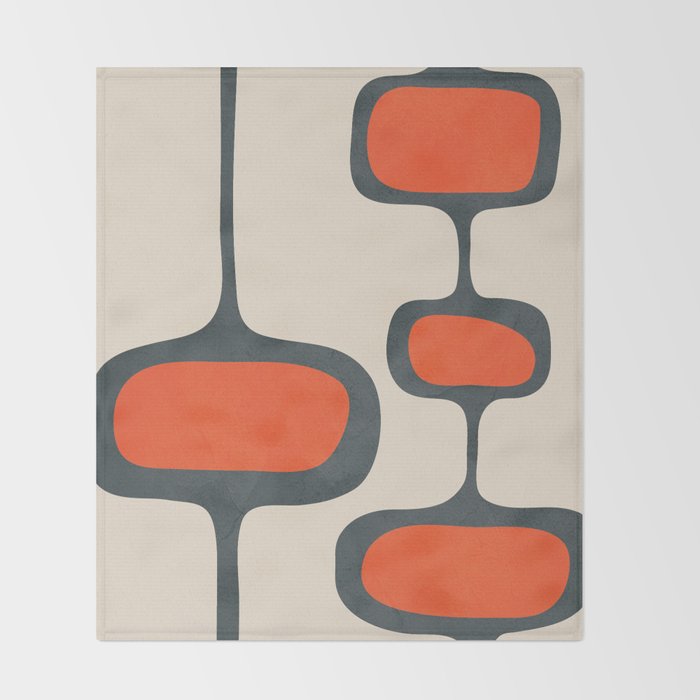 Mid-Century Modern Abstract Art 27 Throw Blanket Gallery Image 2