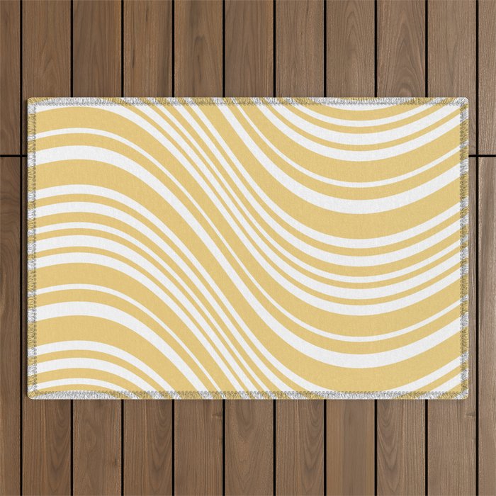 Wavy Stripes XLIV - Pastel Yellow Outdoor Rug Gallery Image 1