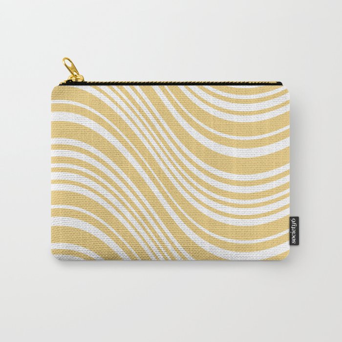 Wavy Stripes XLIV - Pastel Yellow Carry All Pouch Gallery Image 1