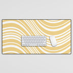 Wavy Stripes XLIV - Pastel Yellow Desk Mat Gallery Image 1