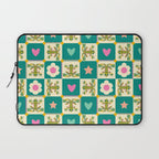 Charming Frogs & Florals: Whimsical Nature-Inspired Pattern Laptop Sleeve Gallery Image 1