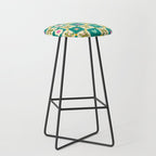 Charming Frogs & Florals: Whimsical Nature-Inspired Pattern Stool Gallery Image 1