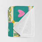 Charming Frogs & Florals: Whimsical Nature-Inspired Pattern Throw Blanket Gallery Image 3