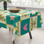 Charming Frogs & Florals: Whimsical Nature-Inspired Pattern Tablecloth Gallery Image 3