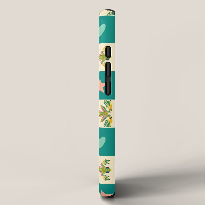 Charming Frogs & Florals: Whimsical Nature-Inspired Pattern iPhone Case Gallery Image 2