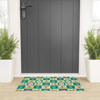 Charming Frogs & Florals: Whimsical Nature-Inspired Pattern Welcome Mat Gallery Image 3