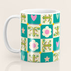 Charming Frogs & Florals: Whimsical Nature-Inspired Pattern Coffee Mug Gallery Image 3