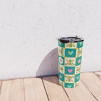 Charming Frogs & Florals: Whimsical Nature-Inspired Pattern Travel Mug Gallery Image 4