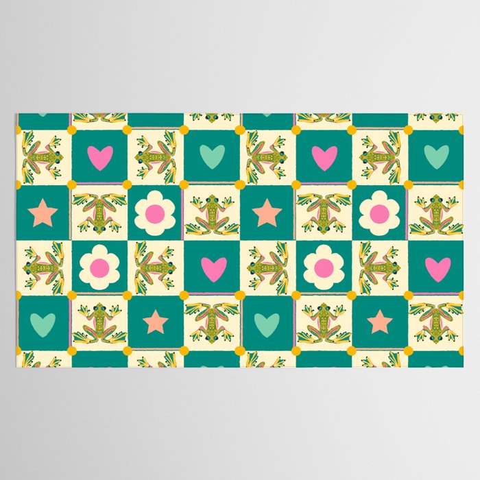 Charming Frogs & Florals: Whimsical Nature-Inspired Pattern Tablecloth Gallery Image 2