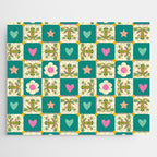 Charming Frogs & Florals: Whimsical Nature-Inspired Pattern Jigsaw Puzzle Gallery Image 1