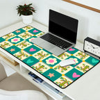 Charming Frogs & Florals: Whimsical Nature-Inspired Pattern Desk Mat Gallery Image 2
