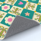 Charming Frogs & Florals: Whimsical Nature-Inspired Pattern Rug Gallery Image 4