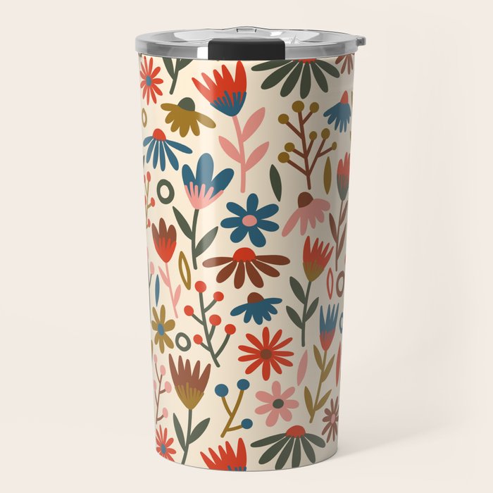 Exotic Floral Garden Travel Mug Gallery Image 1
