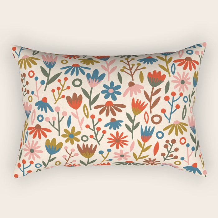 Exotic Floral Garden Rectangular Pillow Gallery Image 2