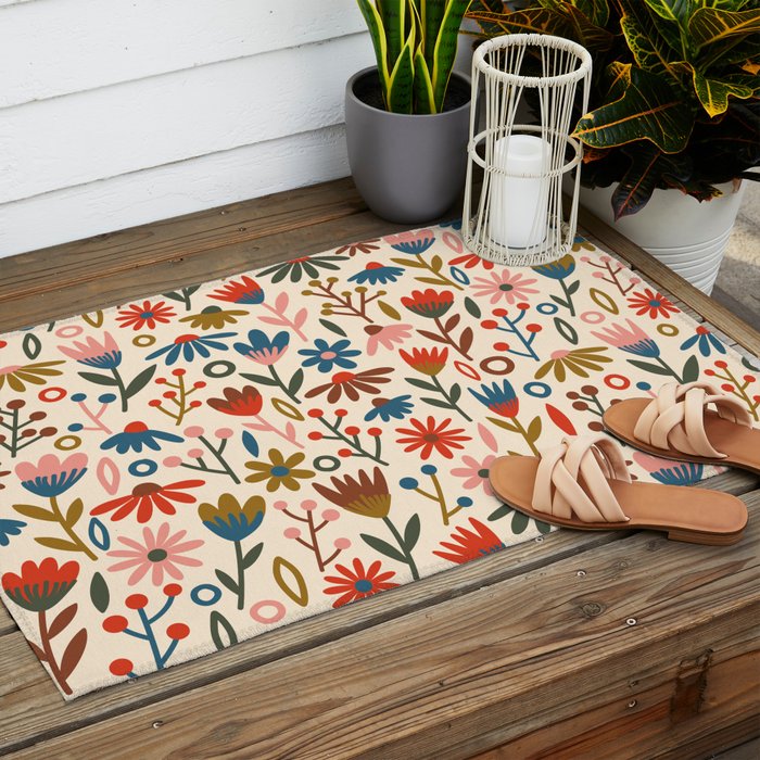 Exotic Floral Garden Outdoor Rug Gallery Image 2